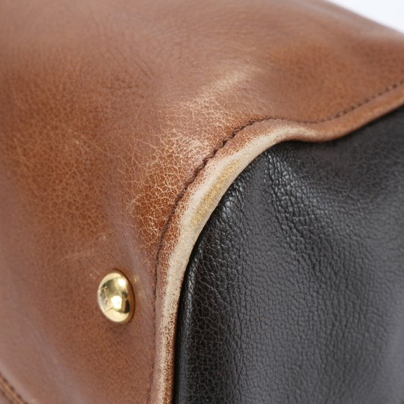 Fendi Chameleon Leather Handbag Tote Genuine Brown Women's - Picture 9 of 15